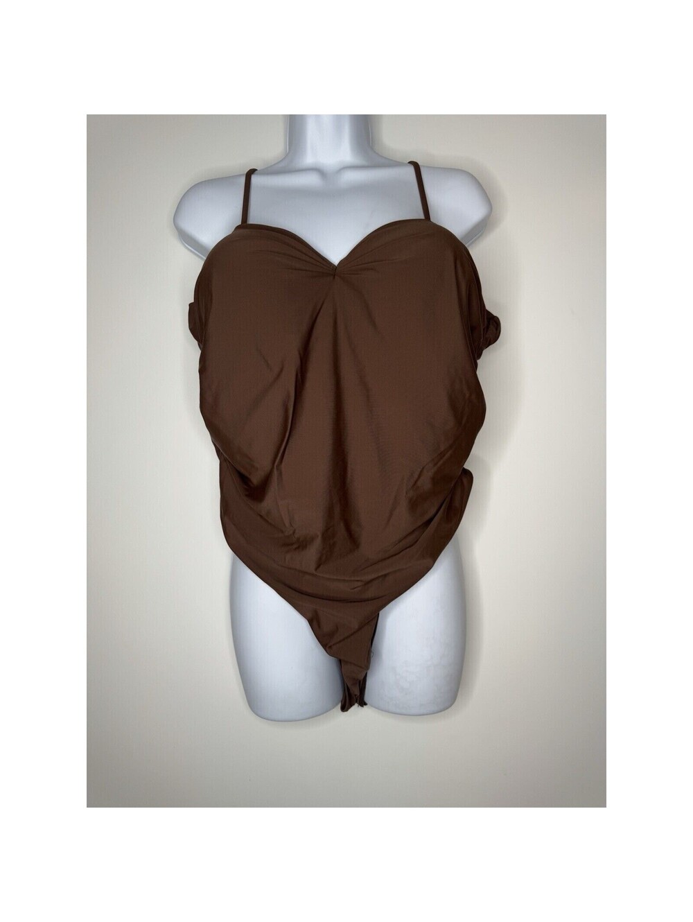 MATTE COLLECTION SWIMSUIT Micah One Piece Size XXXL 3XL plus Size Brown Ruched